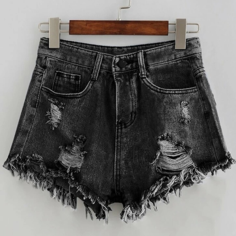 Ripped Denim Shorts